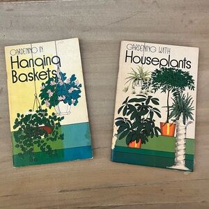 Vintage Mid-Century Gardening Book Set for Hanging Baskets/Indoor Plants